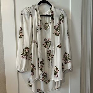 Floral Tie Blouse